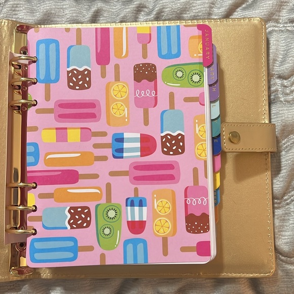 American Crafts Damask Love Colorfun Planner 8.5 x 9.5 Undated Gold NWT - Picture 4 of 5